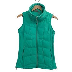 Athleta Vistaline Green Quilted Funnel Neck Puffer Vest Size XS